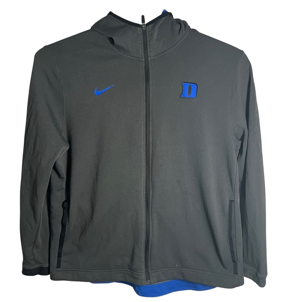 Duke Blue Devils Nike Full Zip Hoodie Mens XXL Grey Dri-FIT Performance Jacket